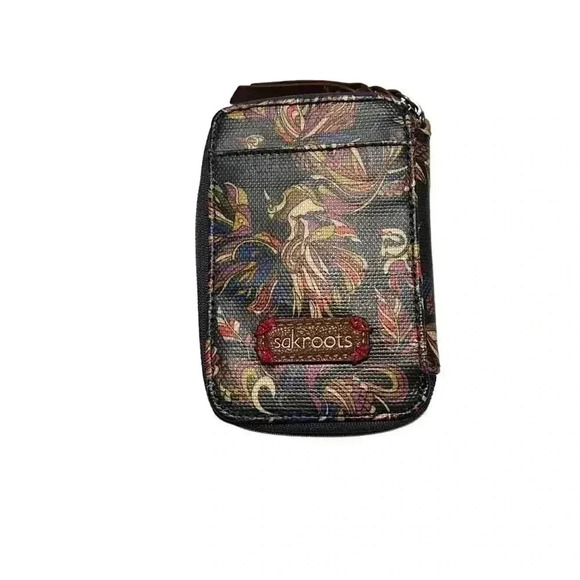 SAKROOTS ZIP AROUND WALLET WITH PHONE POCKET BLUE MULTI PRINT•*PLEASE READ BELOW - Picture 4 of 8